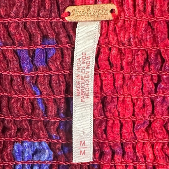 Free People Bohemian Grunge Witchy Corduroy Gail Midi Dress Scarlet Combo Medium - Picture 13 of 15